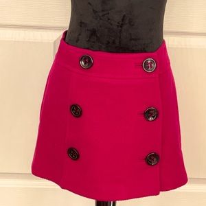 Express fuchsia wool blend double button skirt.
